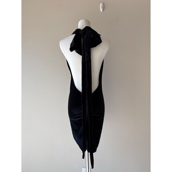 vintage y2k moda intl velvet wrap ruched mini dress - Picture 4 of 6